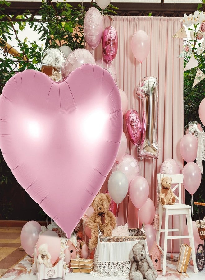 بالون ميني إنفلات كبير على شكل قلب وردي ضخم، مقاس 60 بوصة، لتزيين حفلات عيد الحب، وحفلات الزفاف، والخطوبة، والذكرى السنوية، وحفلات استقبال المولود. - Image 4